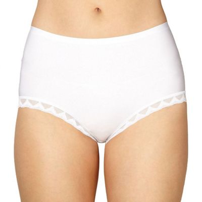 White invisible full brief knickers